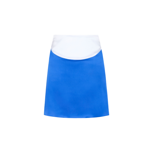 Carla Skirt High Blue Satin Silk Strech