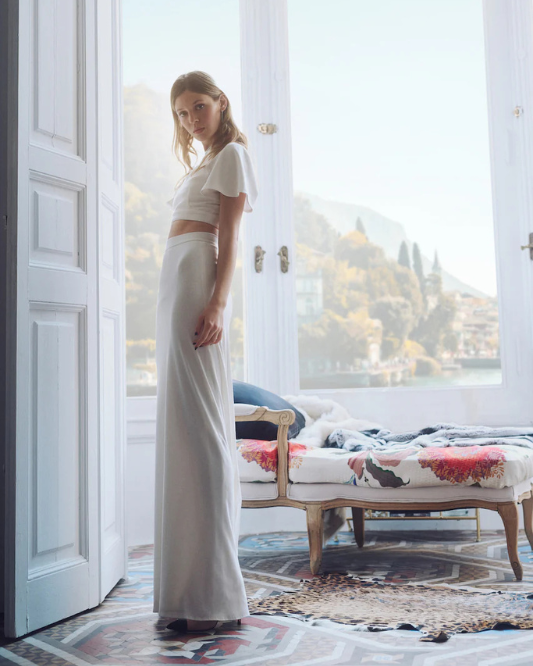 Cup Skirt Wool White
