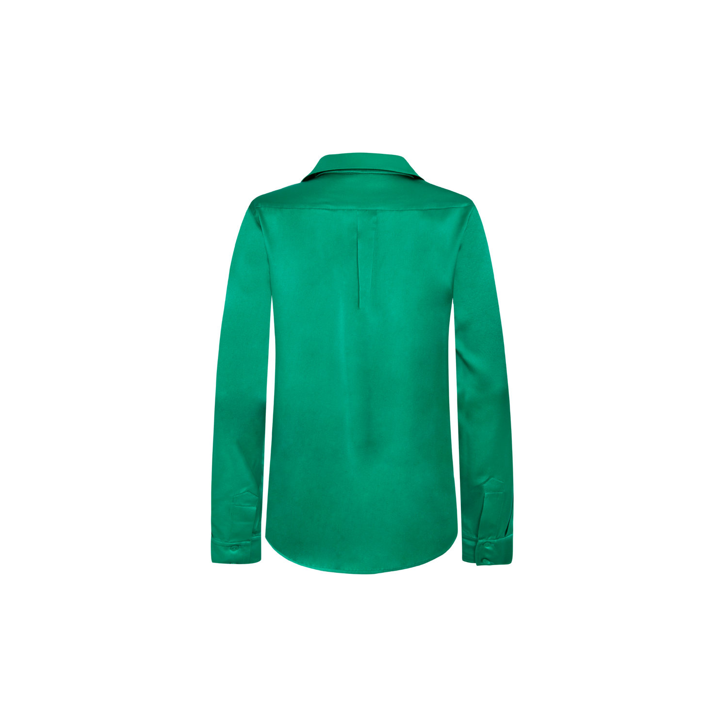 Julie Shirt High Green Satin Silk Strech