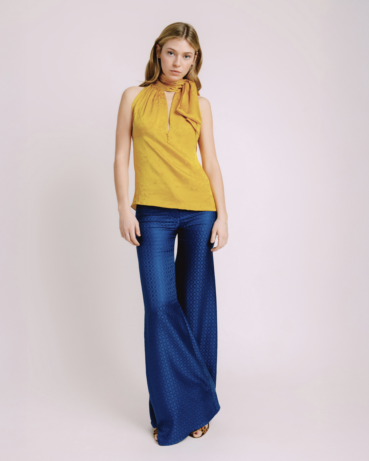Patty Blue Jacquard Pants