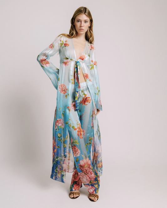 Sandy Pants Flowers Georgette