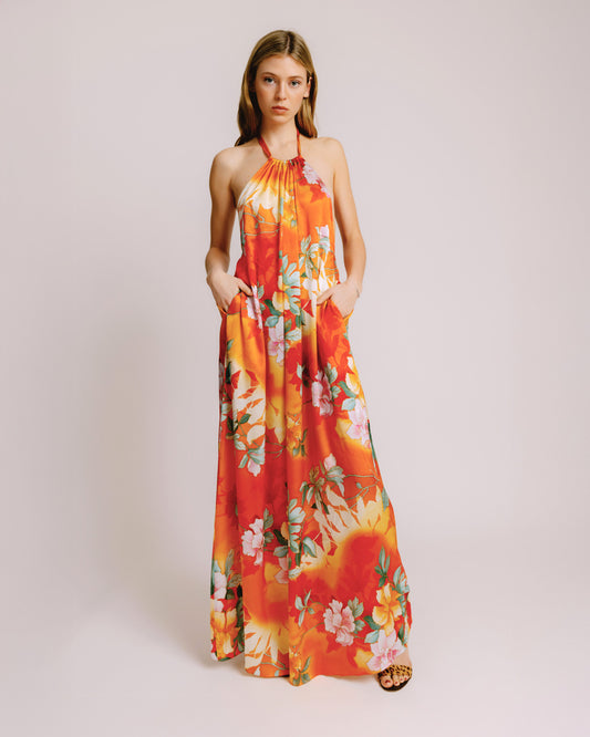 Eden Dress Orange Garden One Size