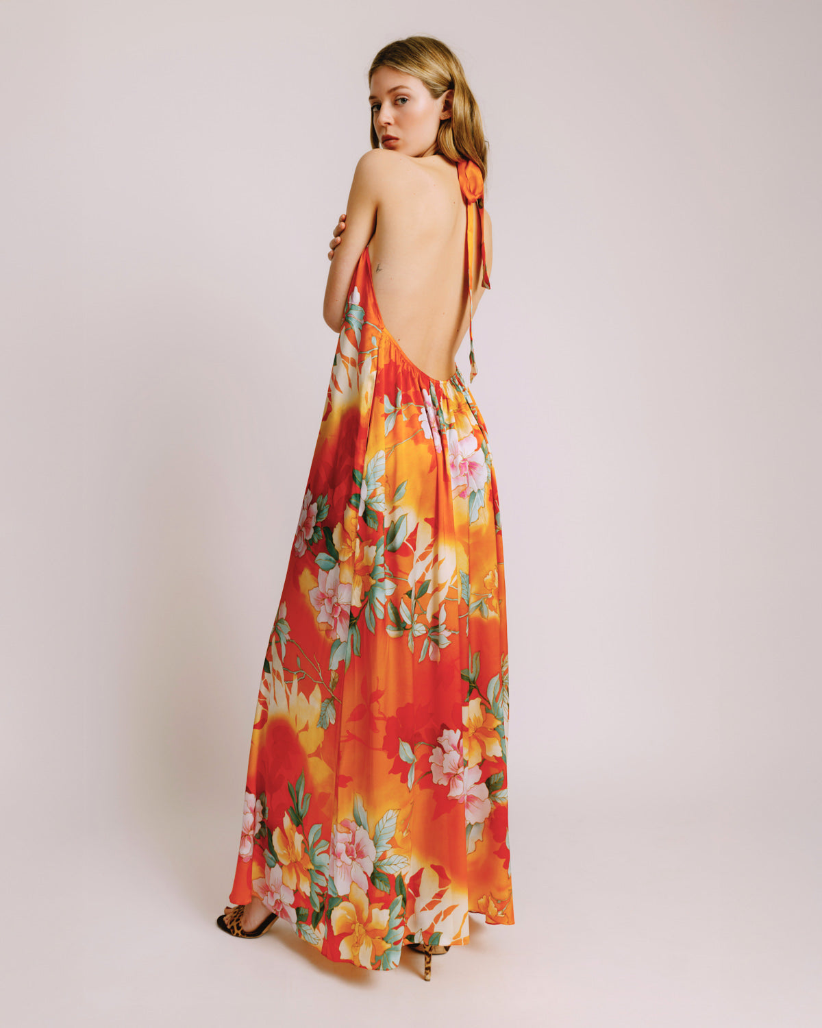 Eden Dress Orange Garden One Size