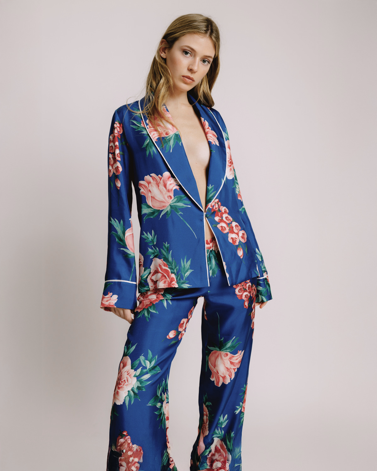 Máxime Electric Blue & Coral Floral Jacket