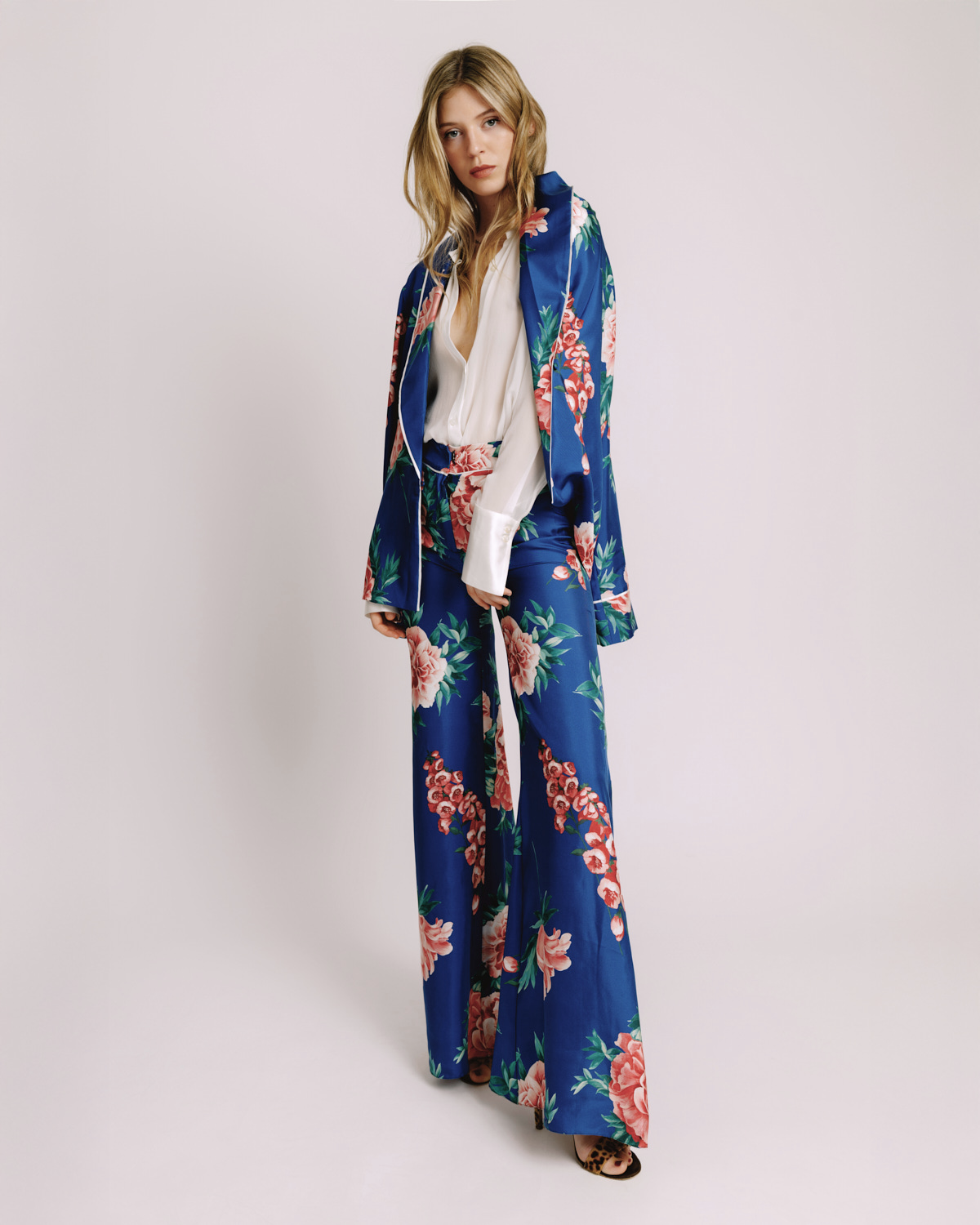 Máxime Electric Blue & Coral Floral Jacket