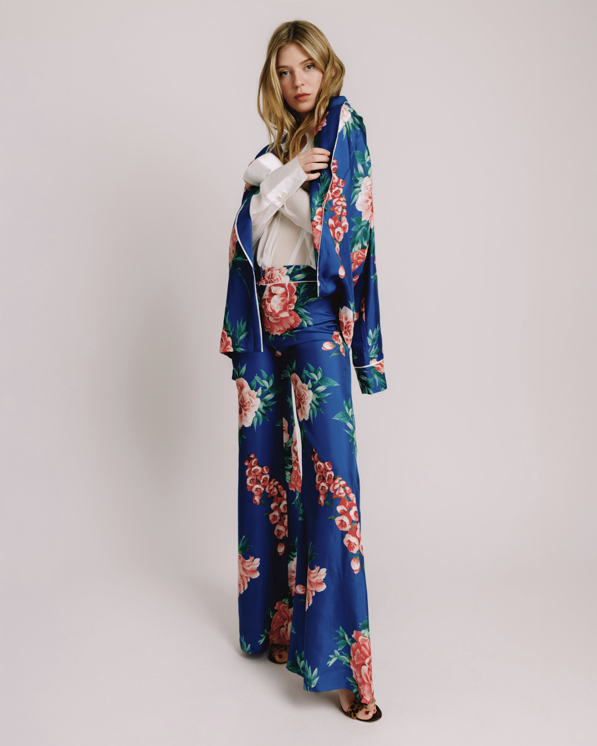 Máxime Electric Blue & Coral Floral Jacket