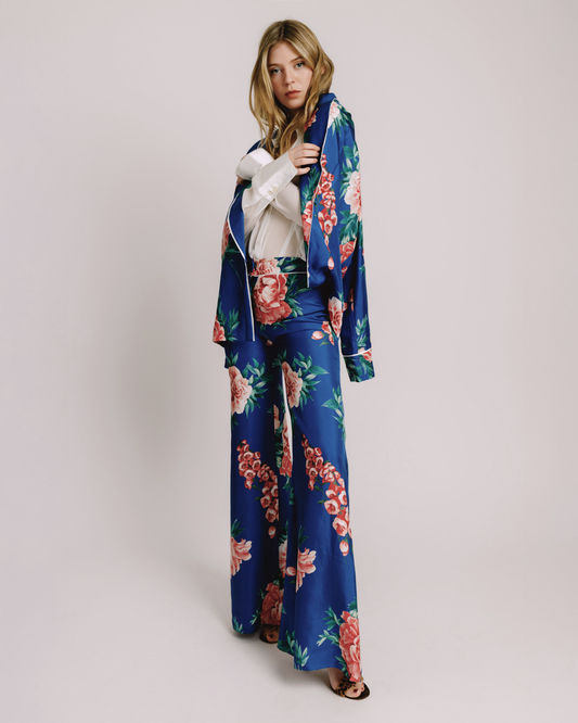 Máxime Electric Blue & Coral Floral Jacket
