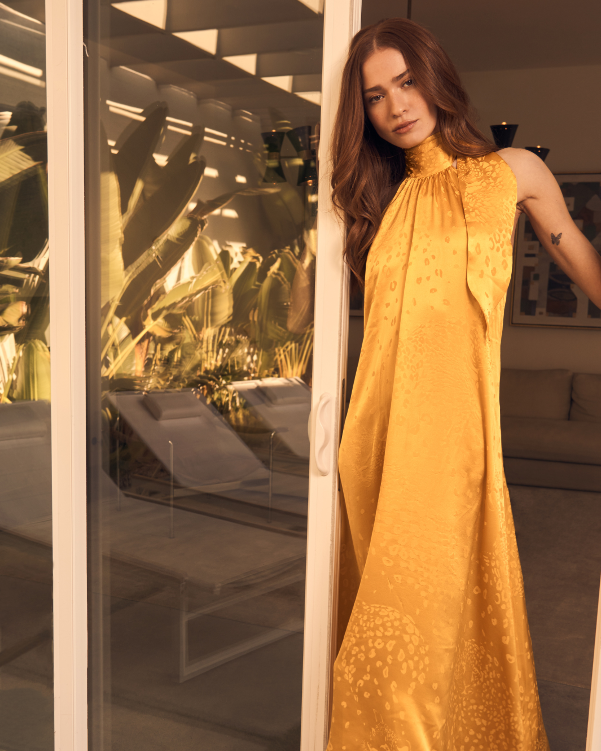 Glen Dress Yellow Tiger Jacquard