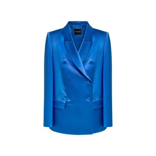 Lauren Royal Blue Satin Silk Jacket