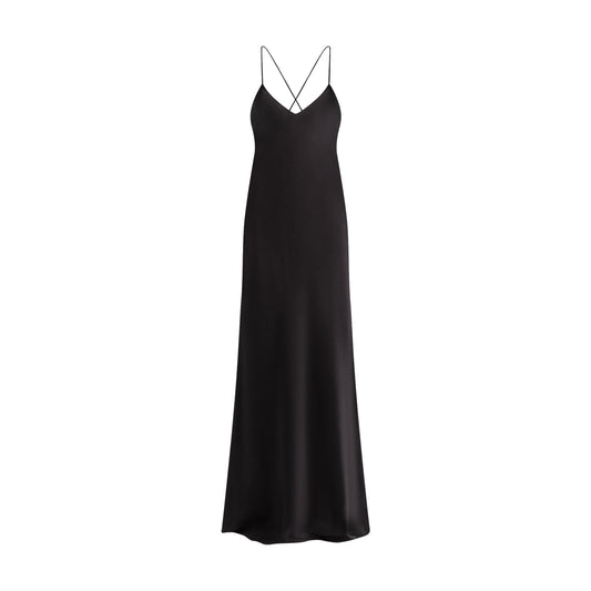 Jadi Black Satin Silk Dress