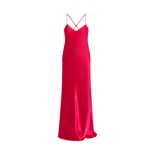 Jadi Fraise Satin Silk Dress