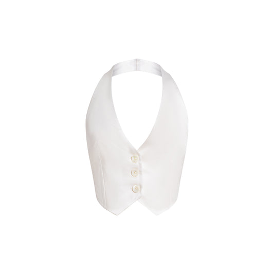 Tom Vest White Satin Silk