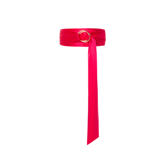 Hoop Belt Solid Fraise Satin Silk