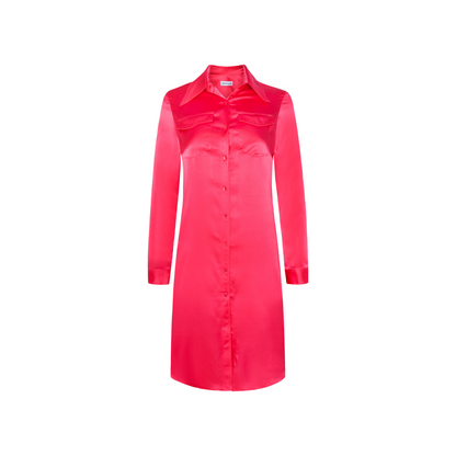 Emilie Dress Fraise Satin Silk Strech