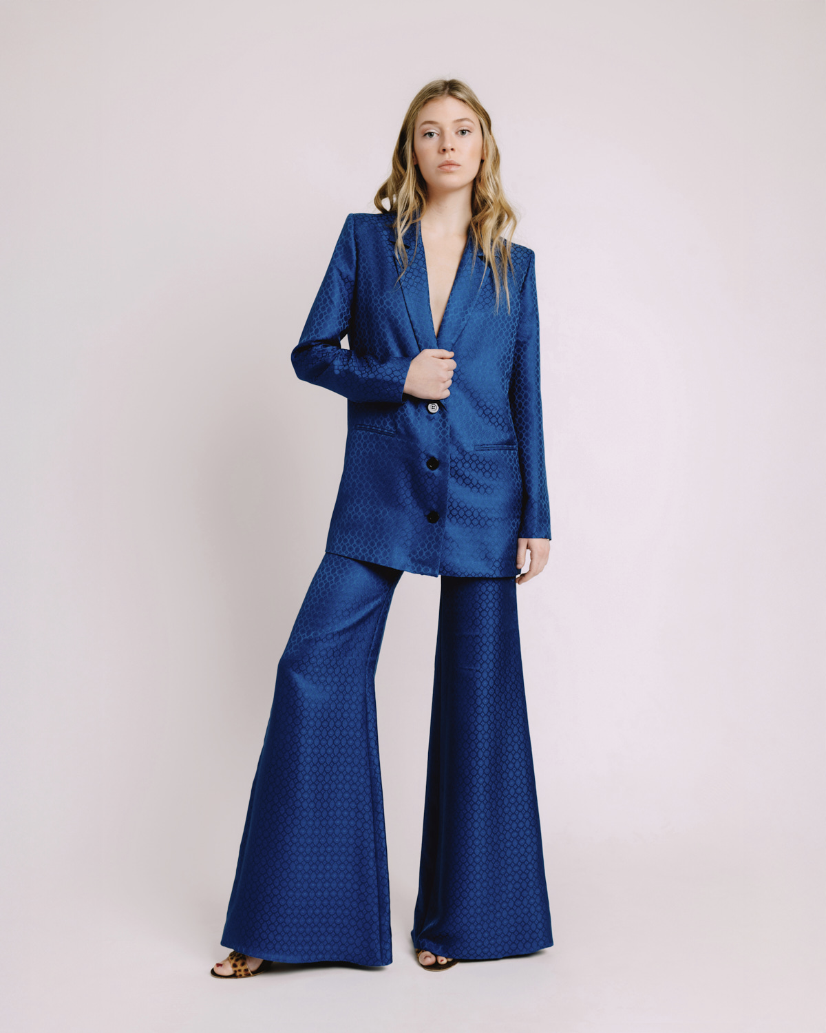 Cassin Blue Jacquard Long Jacket