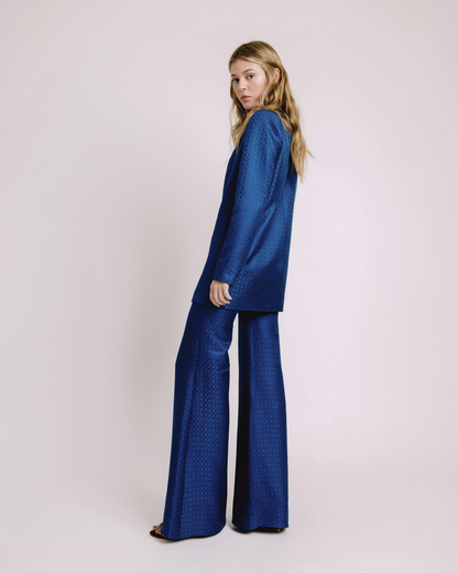 Cassin Blue Jacquard Long Jacket