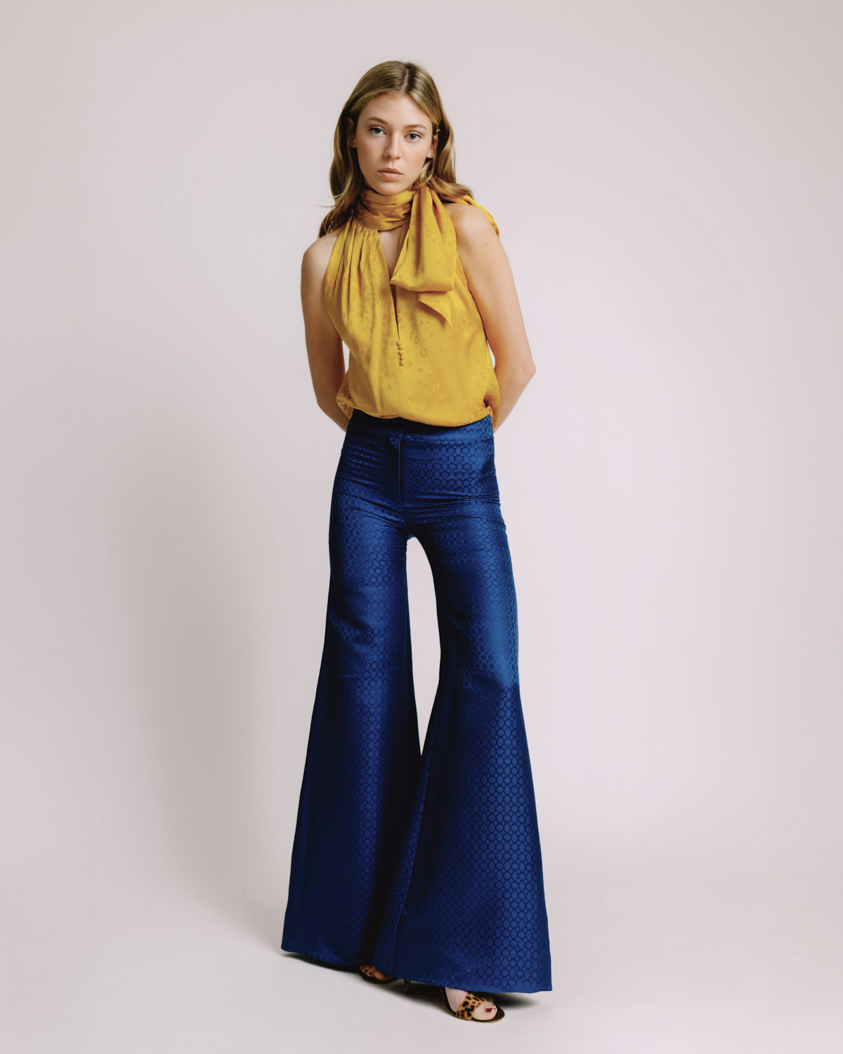 Patty Blue Jacquard Pants