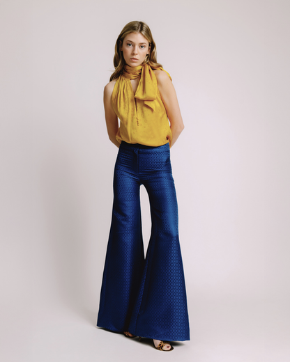 Patty Blue Jacquard Pants