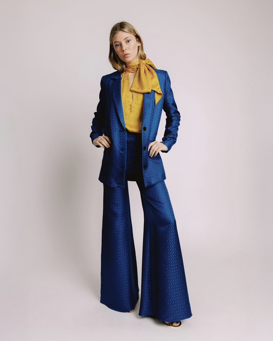 Patty Blue Jacquard Pants