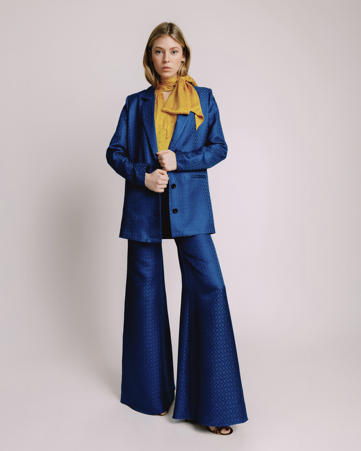 Cassin Blue Jacquard Long Jacket