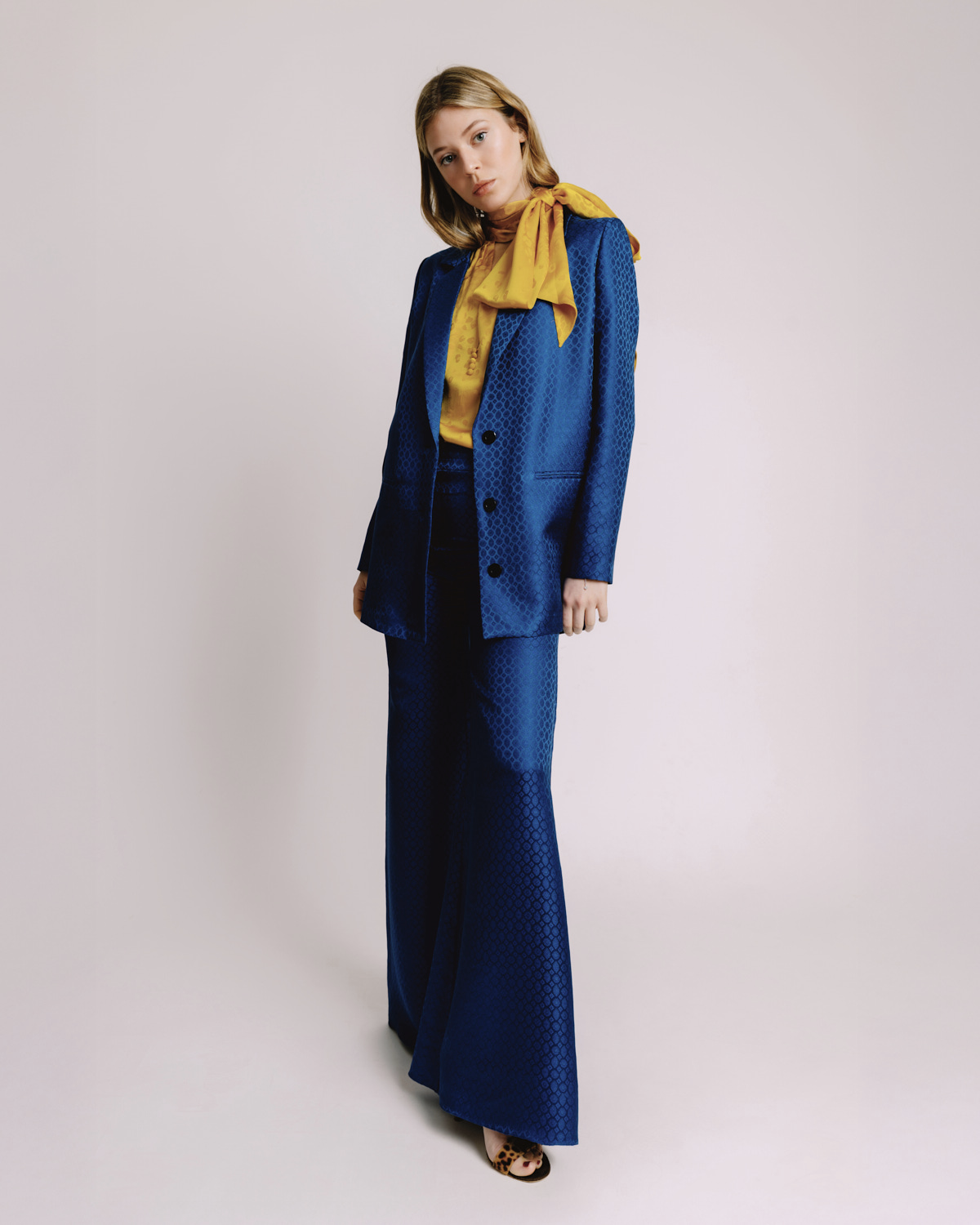 Cassin Blue Jacquard Long Jacket
