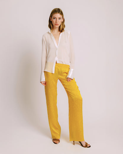 Hollywood Shirt – Sheer White Silk Chiffon Blouse