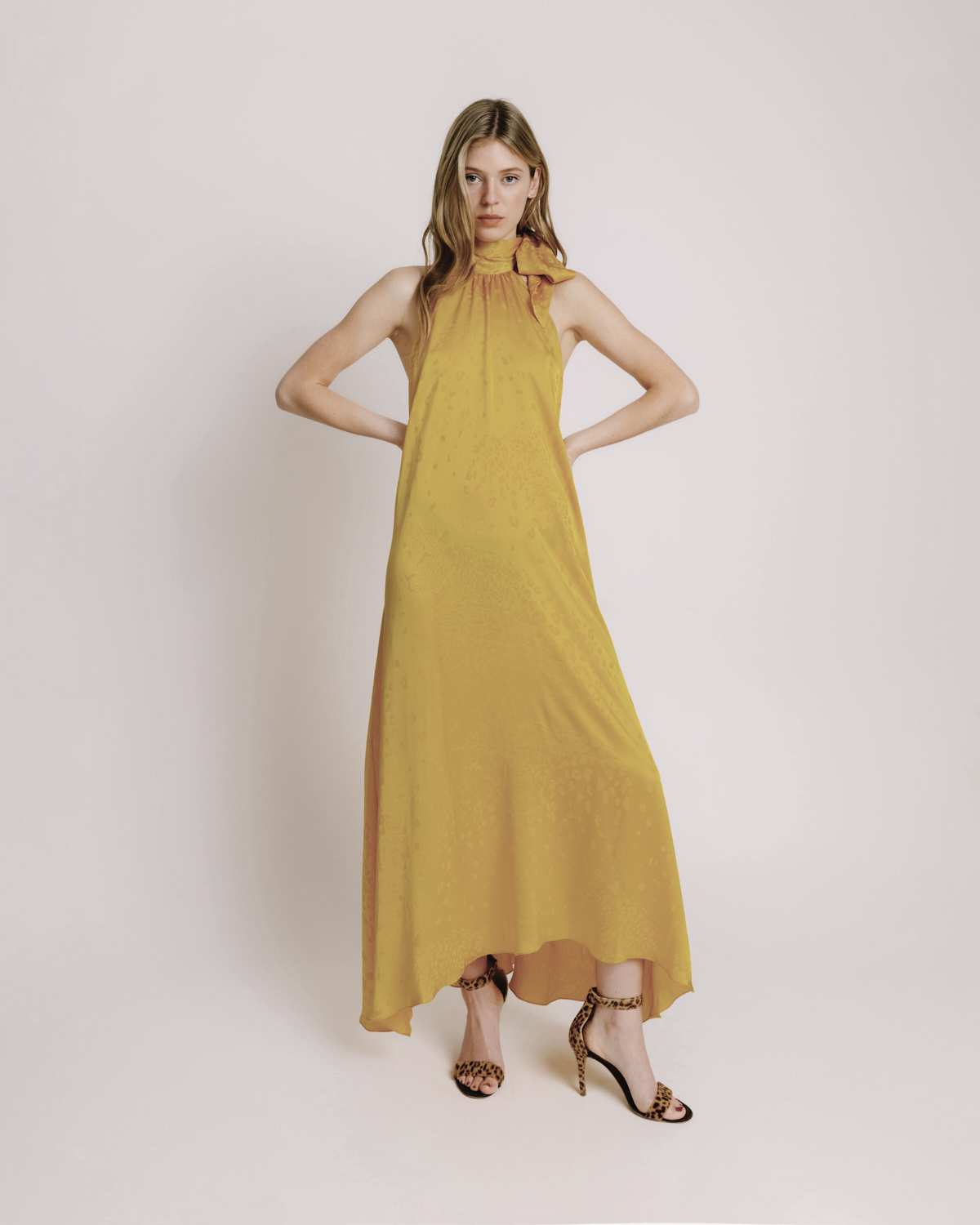 Glen Dress Yellow Tiger Jacquard