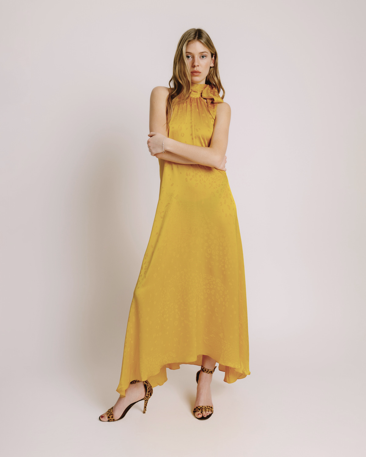 Glen Dress Yellow Tiger Jacquard