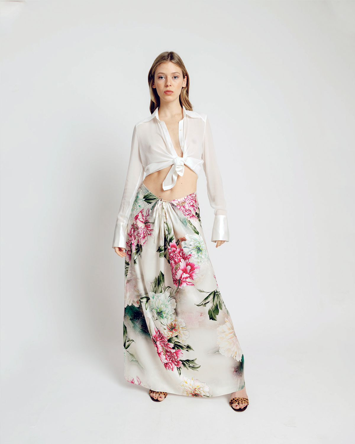 SALINS SKIRT GARDENIA SATIN SILK STRECH