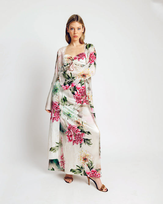 MARA ROBE GARDENIA HABOTAI SATIN SILK