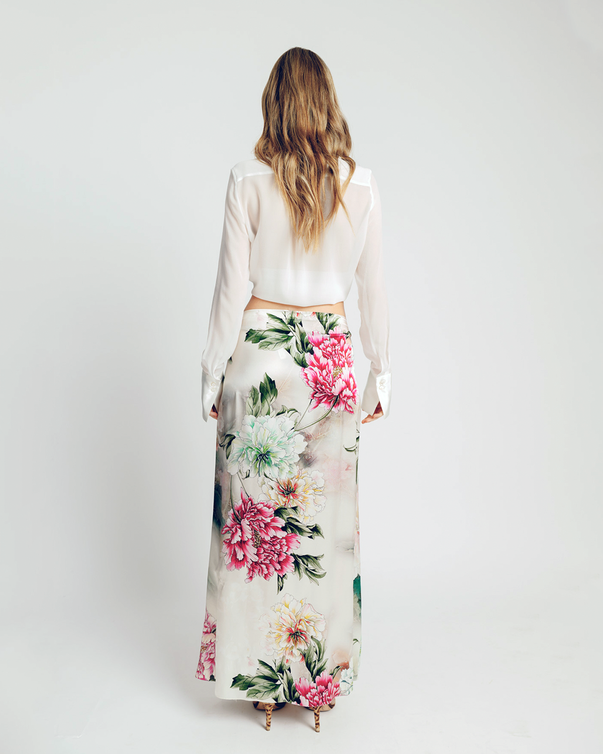 SALINS SKIRT GARDENIA SATIN SILK STRECH